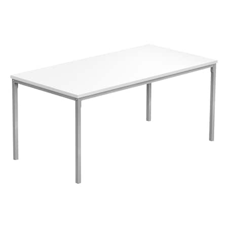 Monarch Specialties Coffee Table, Accent, Cocktail, Rectangular, Living Room, 40 in.L, White Laminate, Grey Metal I 3795